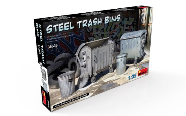 Metal trash cans 1:35 детальное изображение Аксессуары 1/35 Диорамы