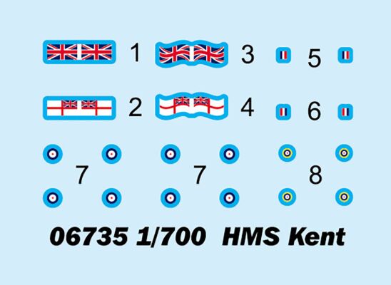 HMS Kent детальное изображение Флот 1/700 Флот