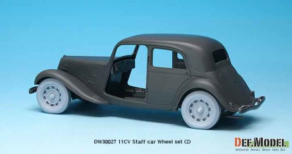 WW2 11CV Staff car Sagged wheel set (2)  детальное изображение Смоляные колёса Афтермаркет