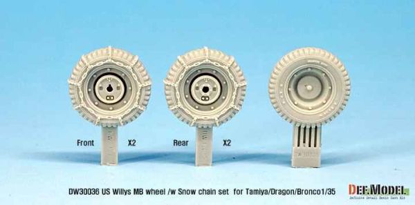 WW2 U.S. Willys MB Snow Chained Wheel set  детальное изображение Смоляные колёса Афтермаркет