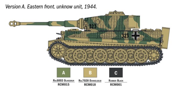 Збірна модель 1/56 Pz. kpfw. VI Tiger I Ausf.E - Стартовий набір - просте фарбування Italeri 75002 детальное изображение Бронетехника 1/56 Бронетехника