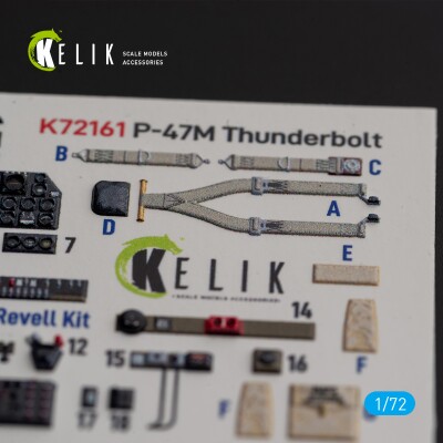 P-47M &quot;Thunderbolt&quot; 3D декаль інтер'єр для комплекту Revell 1/72 КЕЛИК K72161 детальное изображение 3D Декали Афтермаркет