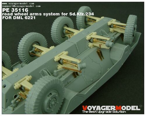 Photo Etched set for 1/35 road wheel arms system for Sd.Kfz.234 (For DRAGON 6221) детальное изображение Фототравление Афтермаркет