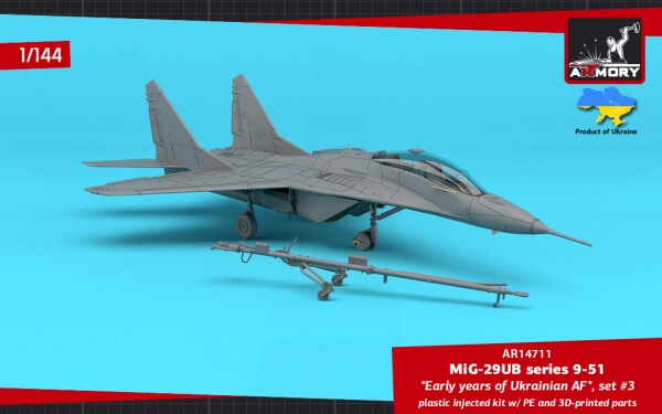Збірна модель 1/144 Літак МіГ-29УБ серії 9-51 двомісний, «Ранні роки ВПС України», набір №3 Armory Models Group 14711 детальное изображение Самолеты 1/144 Самолеты