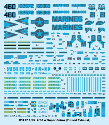 Збірна модель 1/35 Вертоліт AH-1W "Super Cobra" (пізніша версія) Trumpeter 05117 детальное изображение Вертолеты 1/35 Вертолеты