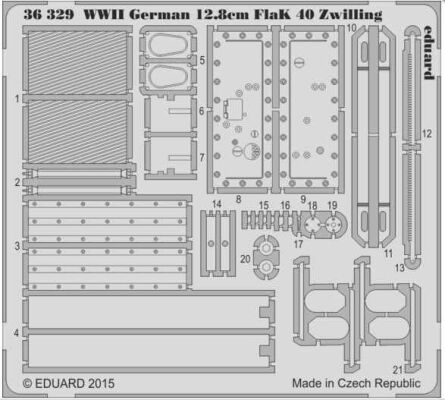WWII German 12.8cm FlaK 40 Zwilling детальное изображение Фототравление Афтермаркет