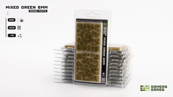 Набір пучків трави дикої змішано-зеленої Mixed Green 6мм - Wild Gamers Grass GG6-MG детальное изображение Наборы деталировки Диорамы
