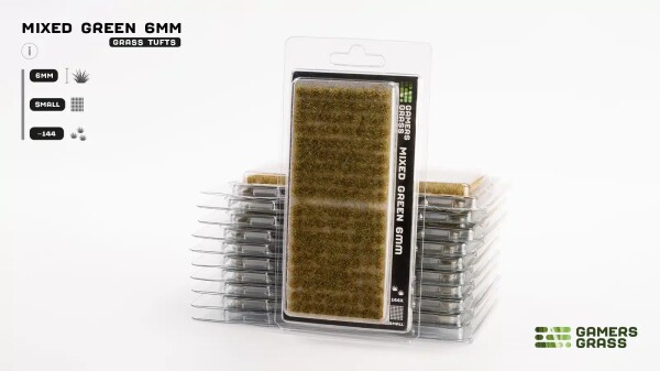 Набір пучків дрібної змішаної зеленої трави Mixed Green 6мм - Small Gamers Grass GG6-MGs детальное изображение Наборы деталировки Диорамы
