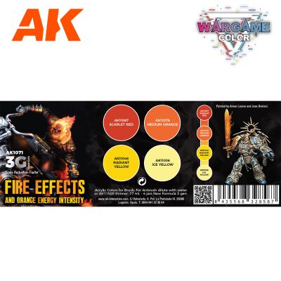 WARGAME COLOR SET FIRE EFFECTS детальное изображение AK 3rd Generation WARGAME COLOR SET Краски