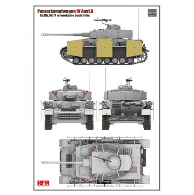 Збірна модель 1/35 Танк Panzerkampfwagen IV Ausf.G Sd.Kfz.161/1 Rye Field Model RM-5053 детальное изображение Бронетехника 1/35 Бронетехника