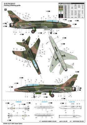 Scale model 1/32 F-100F Super Sabre Trumpeter 02246 детальное изображение Самолеты 1/32 Самолеты