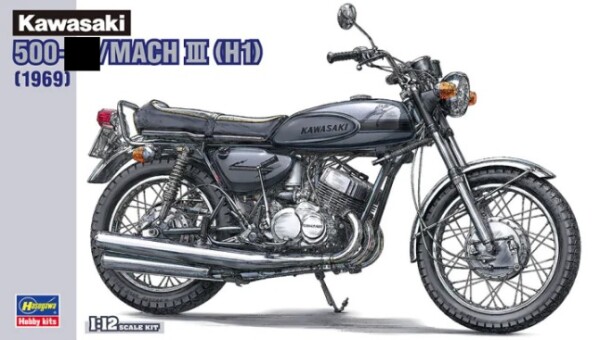 Збірна модель 1/12 Мотоцикл Kawasaki 500-SS/MACH III (H1) 1969 Hasegawa 21510 детальное изображение Мотоциклы Гражданская техника