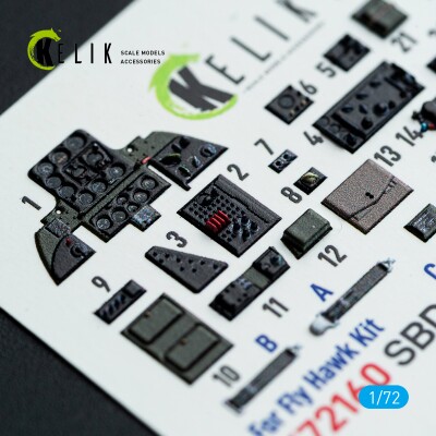 Douglas SBD-3 Dauntless 3D декаль інтер'єр для комплекту FlyHawk 1/72 KELIK K72160 детальное изображение 3D Декали Афтермаркет