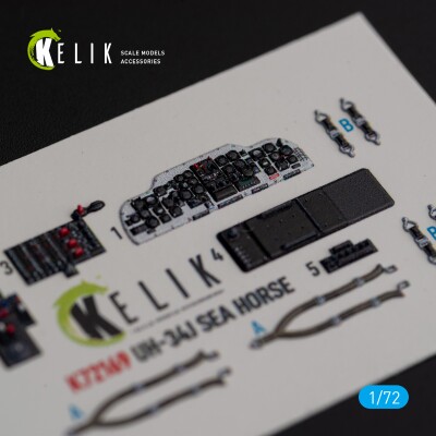 UH-34J SEA HORSE 3D декаль інтер'єр для комплекту Italeri 1/72 KELIK K72169 детальное изображение 3D Декали Афтермаркет