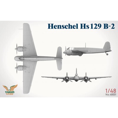 Збірна модель 1/48 Набір Henschel 129 B2 + 129 B3 + танк Пантера А та фігурка Takom 48001W детальное изображение Самолеты 1/48 Самолеты