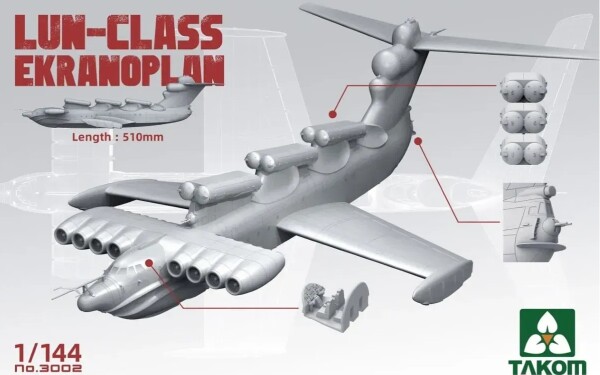 Збірна модель 1/144 Екраноплан Лунь Takom 3002 детальное изображение Флот 1/144 Флот