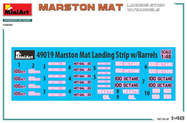 Збірна модель 1/48 Злітно-посадкова смуга Marston Mat з бочками MiniArt 49019 детальное изображение Аксессуары Диорамы