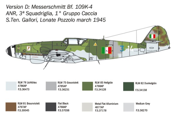 Збірна модель 1/48 Літак Messerschmitt Bf-109 K4 Italeri 2805 детальное изображение Самолеты 1/48 Самолеты