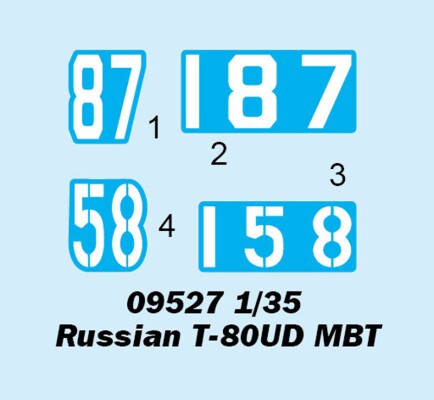 Сборная модель 1/35 Танк Т-80УД Трумпетер 09527 детальное изображение Бронетехника 1/35 Бронетехника