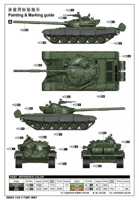 Сборная модель 1/35 Танк Т-72М1 Трумпетер 09604 детальное изображение Бронетехника 1/35 Бронетехника