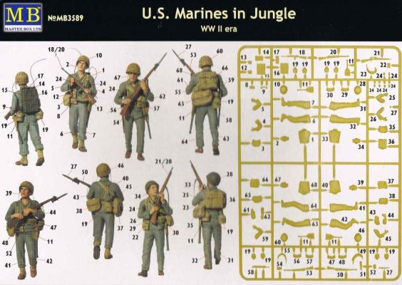 «Морские пехотинцы США в джунглях, эпоха Второй мировой войны» детальное изображение Фигуры 1/35 Фигуры