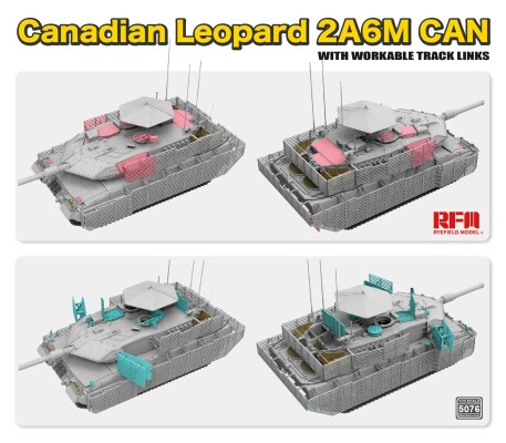 Збірна модель 1/35 Канадський танк Leopard 2A6M CAN RFM RM-5076 детальное изображение Бронетехника 1/35 Бронетехника