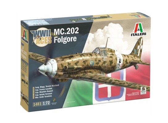 Сборная модель 1/72 Самолет Macchi MC.202 Folgore "Aces" - 5 версий Regia Aeronautica Aces Italeri детальное изображение Самолеты 1/72 Самолеты