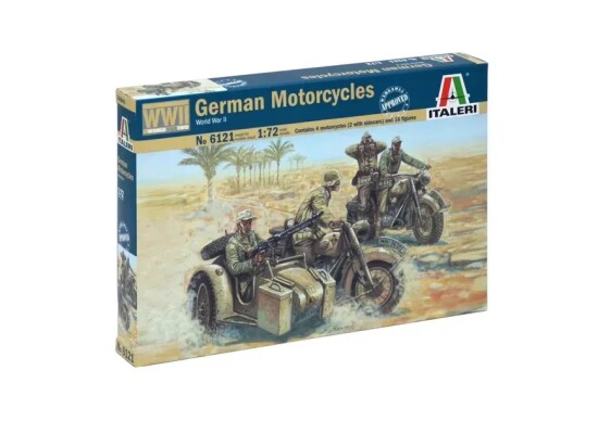 Збірна модель 1/72 Німецькі мотоцикли Italeri 6121 детальное изображение Мотоциклы Военная техника