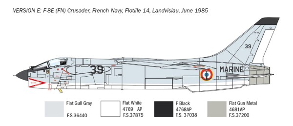 Збірна модель 1/72 Літак F-8E Crusader Italeri 1456 детальное изображение Самолеты 1/72 Самолеты