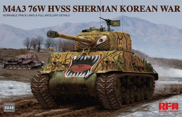 Збірна модель 1/35 Танк M4A3 76W HVSS Sherman (Корейська війна) Rye Field Model RM-5049 детальное изображение Бронетехника 1/35 Бронетехника