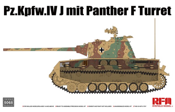 Збірна модель 1/35 Танк Pz.Kpfw.IV J із баштою Panther F Rye Field Model RM-5068 детальное изображение Бронетехника 1/35 Бронетехника