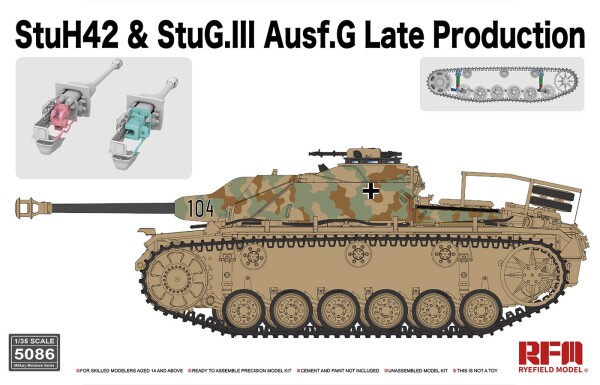 Збірна модель 1/35 САУ StuH 42 та StuG.III Ausf.G пізнього виробництва Rye Field Model RM-5086 детальное изображение Бронетехника 1/35 Бронетехника