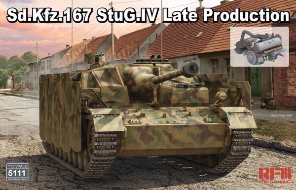 Збірна модель 1/35 Sd.Kfz.167 StuG.IV пізнього випуску з двигуном та робочими траками Rye Field Model RM-5111 детальное изображение Бронетехника 1/35 Бронетехника