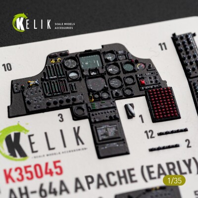 AH-64 A Apache (Early) 3D декаль интерьер для комплекта Trumpeter 1/35 KELIK K35045 детальное изображение 3D Декали Афтермаркет