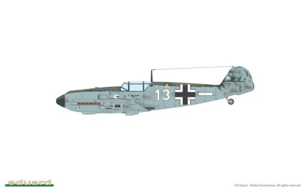 Збірна модель 1/72 Літак Messerschmitt Bf 109E-3 Eduard 7032 детальное изображение Самолеты 1/72 Самолеты