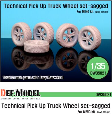 Technical Pick Up Truck Sagged wheel set ( for Meng 1/35) детальное изображение Смоляные колёса Афтермаркет