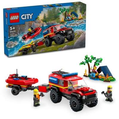 Конструктор LEGO City Пожарный внедорожник со спасательной лодкой 60412 детальное изображение City Lego