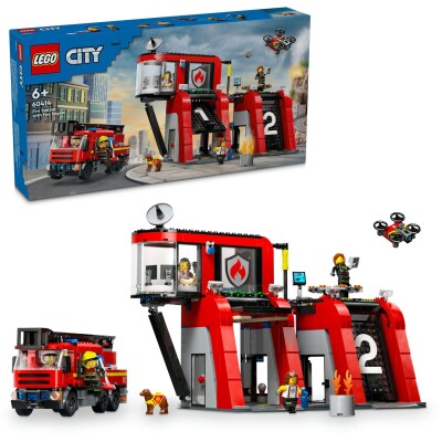 Конструктор LEGO City Пожарное депо с пожарной машиной 60414 детальное изображение City Lego