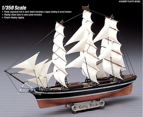 Сборная модель 1/350 Катти Сарк Академия 14110 детальное изображение Парусники Флот