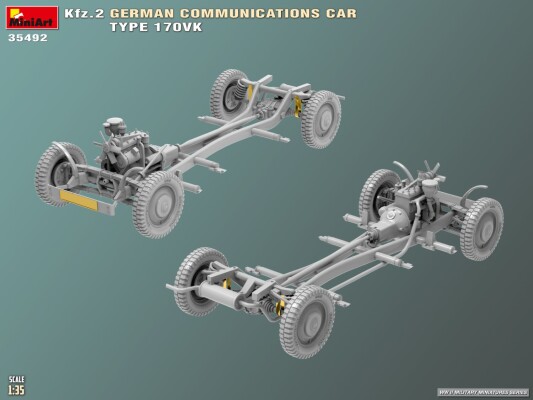 Сборная модель 1/35 Немецкий автомобиль связи Kfz.2 типа 170VK MiniArt 35492 детальное изображение Автомобили 1/35 Автомобили