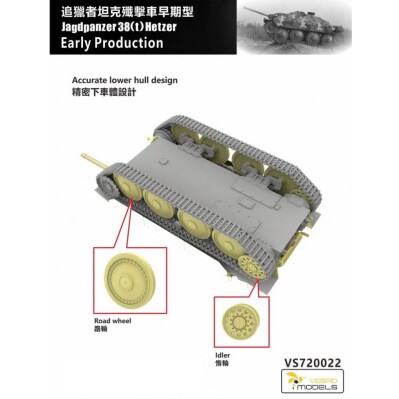 Збірна модель 1/72 САУ Jagdpanzer 38(t) Hetzer раннє виробництво Vespid Models VS720022 детальное изображение Бронетехника 1/72 Бронетехника