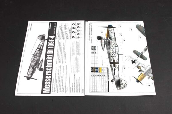 Збірна модель 1/32 Німецький винищувач Messerschmitt Bf 109F-4 Trumpeter 02292 детальное изображение Самолеты 1/32 Самолеты