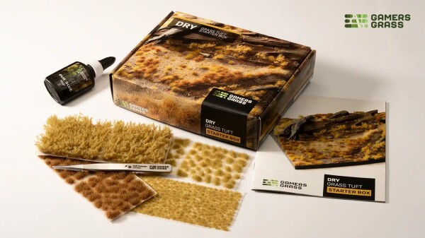 Набір пучків сухої трави Grass Tuft Starter Box - Dry з пінцетом та клеєм ПВА Gamers Grass GGSB-D детальное изображение Наборы деталировки Диорамы