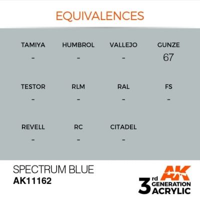 Acrylic paint SPECTRUM BLUE – STANDARD / SPECTRUM BLUE AK-interactive AK11162 детальное изображение General Color AK 3rd Generation