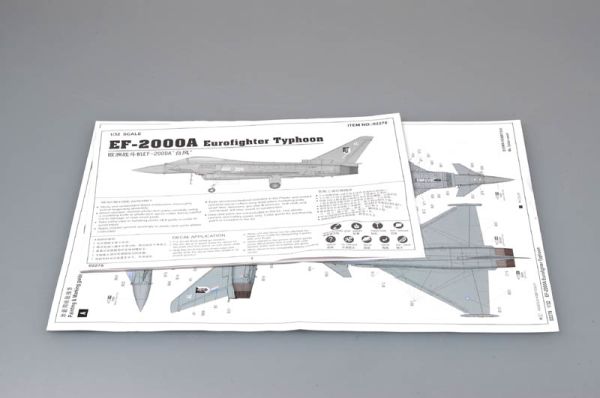 Сборная модель 1/32 Двухмоторный самолет EF-2000 Eurofighter Typhoon B Трумпитер 02278 детальное изображение Самолеты 1/32 Самолеты