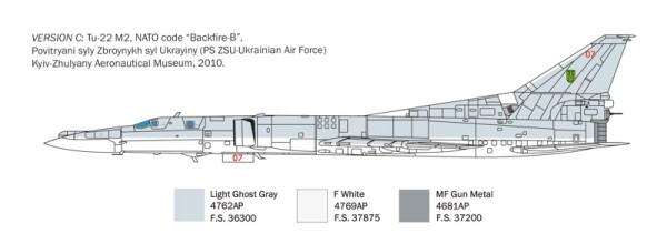 Збірна модель 1/72 Стратегічний бомбардувальник Ту-22M2 Backfire-B Italeri 1440 детальное изображение Самолеты 1/72 Самолеты