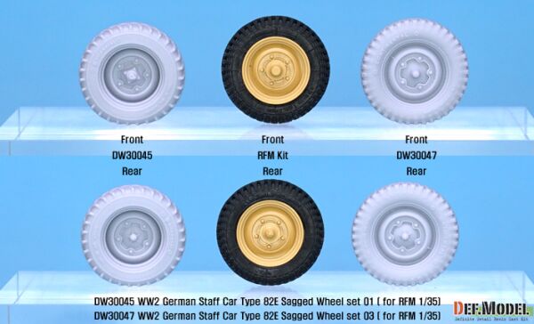 German Staff Car Type 82E Wheel set 03 ( for RFM 1/35) детальное изображение Смоляные колёса Афтермаркет