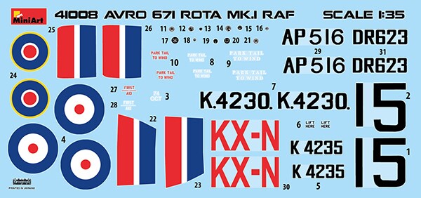 Сборная модель 1/35 Автожир AVRO 671 ROTA MK.I RAF Miniart 41008 детальное изображение Вертолеты 1/35 Вертолеты