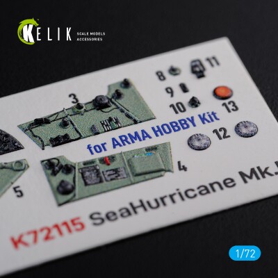 Sea Hurricane Mk I декаль интерьер для комплекта Arma Hobby 1/72 KELIK K72115 детальное изображение 3D Декали Афтермаркет