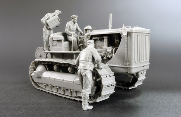Американский тяжелый трактор с буксирной лебедкой и фигурами экипажа детальное изображение Бронетехника 1/35 Бронетехника